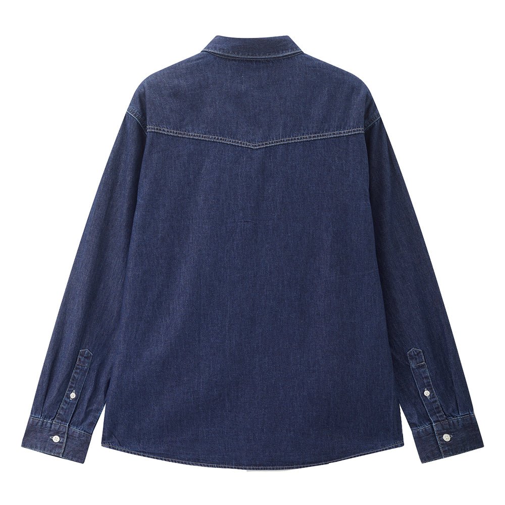 Giordano Men’s Relaxed Denim Long Sleeve Button Shirt - first_variant_option_2 Premium Shirt for Giordano