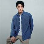 Giordano Men’s Relaxed Denim Long Sleeve Button Shirt - first_variant_option_2 Premium Shirt for Giordano