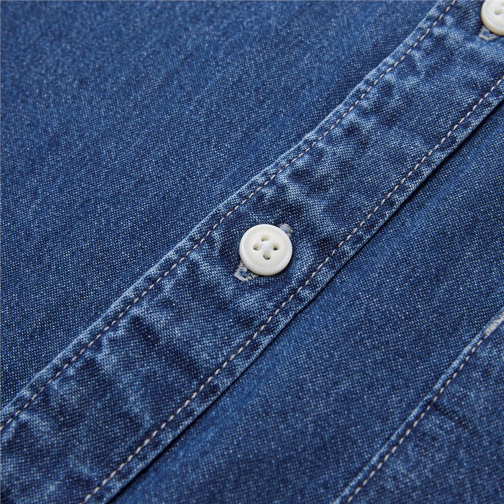 Giordano Men’s Relaxed Denim Long Sleeve Button Shirt - first_variant_option_2 Premium Shirt for Giordano