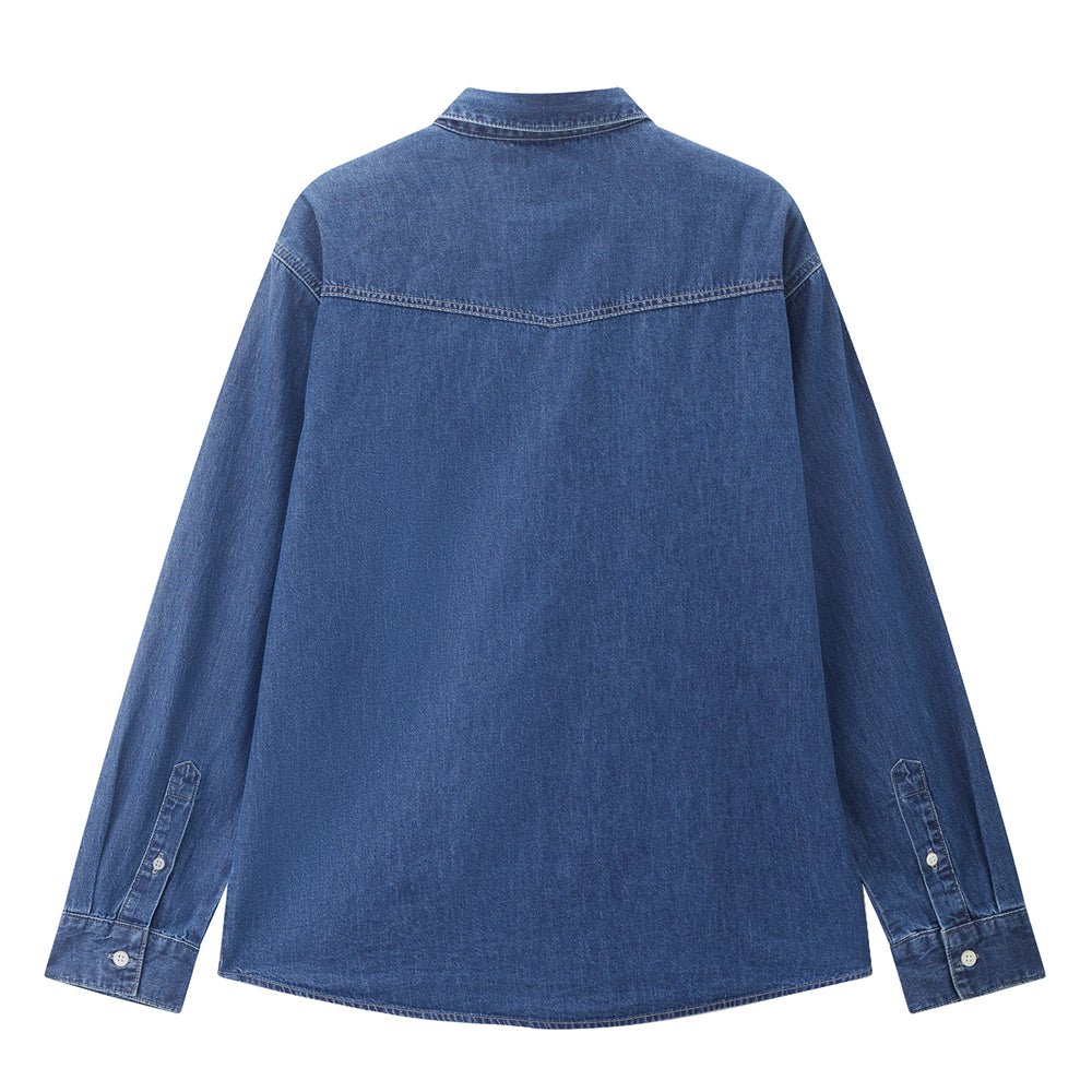 Giordano Men’s Relaxed Denim Long Sleeve Button Shirt - first_variant_option_2 Premium Shirt for Giordano