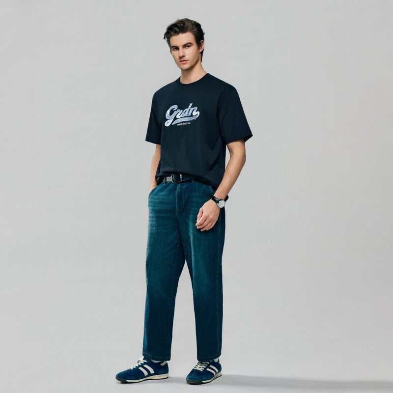 Giordano Men’s Relaxed Fit Cotton Graphic Tee - first_variant_option_2 Premium Print Tee for Giordano