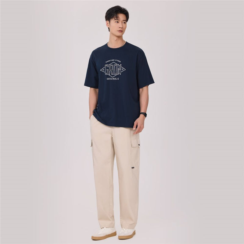 Giordano Men’s Relaxed Fit Cotton Originals Tee - first_variant_option_2 Premium Print Tee for Giordano