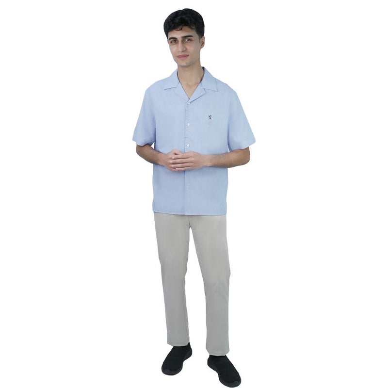 Giordano Men's Relaxed Fit Short Sleeve Lion Oxford Shirt - Premium Shirts