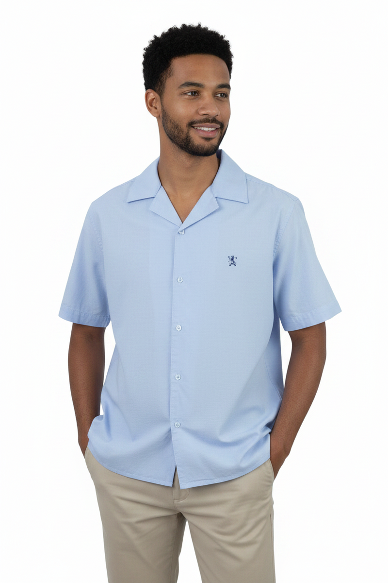 Men's Relaxed Fit Short Sleeve Lion Oxford Shirt