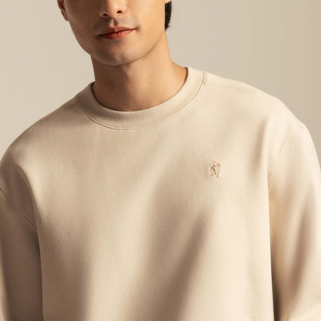 Giordano Men's Relaxed French Terry Crew Neck Embroidered Sweatshirt - first_variant_option_2 Premium Sweatshirt for Giordano