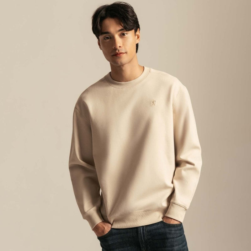 Giordano Men's Relaxed French Terry Crew Neck Embroidered Sweatshirt - first_variant_option_2 Premium Sweatshirt for Giordano