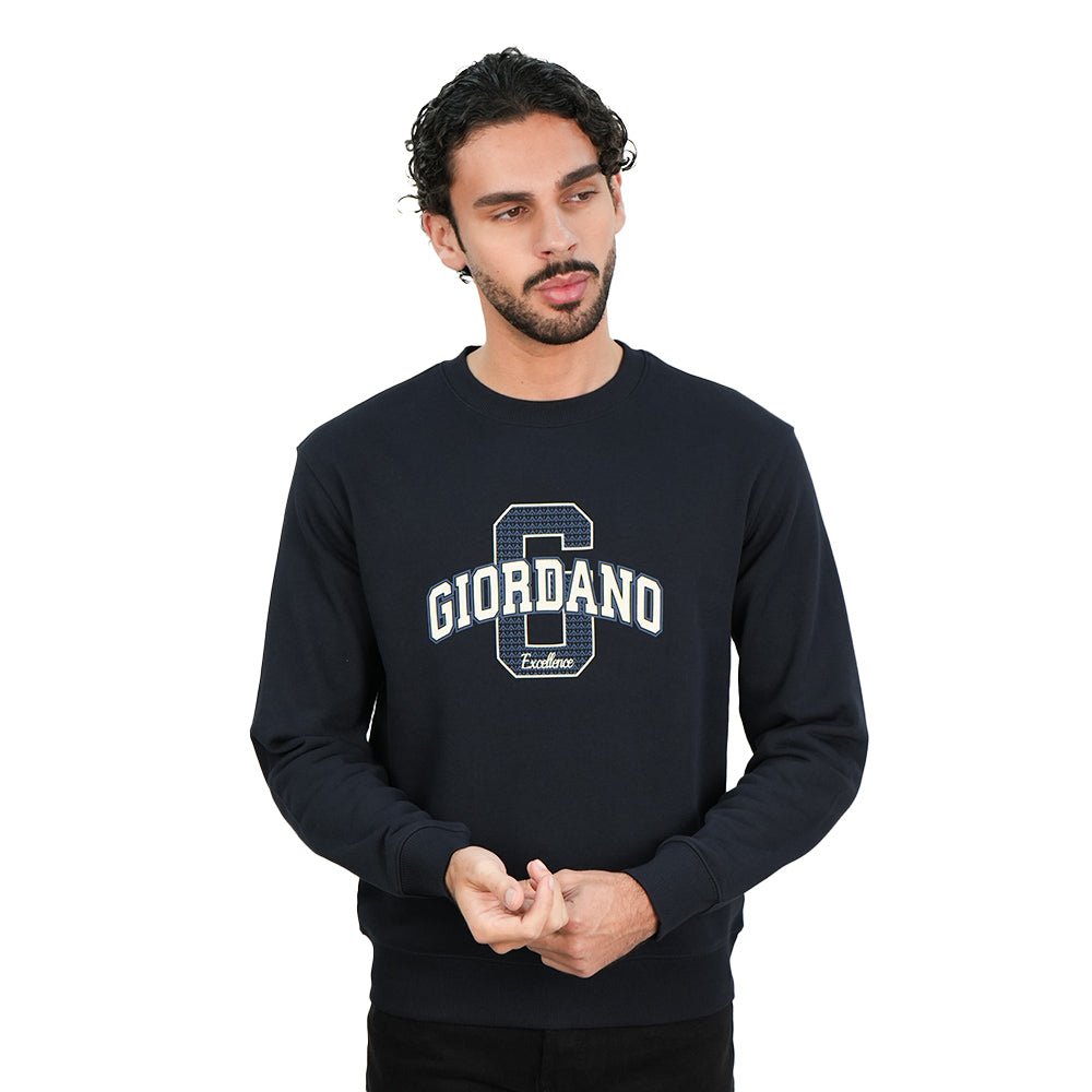 Giordano Men’s Relaxed French Terry Crew Neck Printed Pullover - first_variant_option_2 Premium Sweatshirt for Giordano