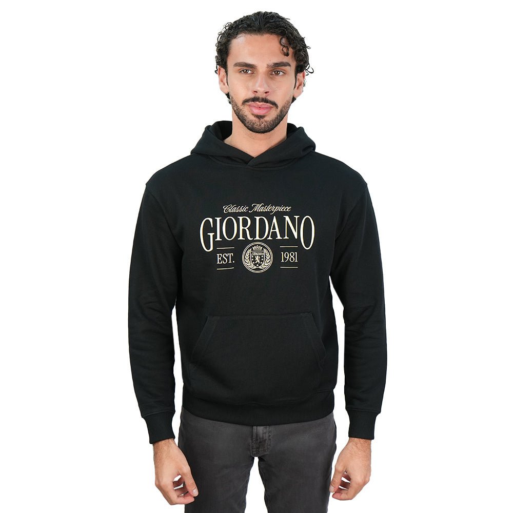 Giordano Men’s Relaxed French Terry Hoodie with Front Print - first_variant_option_2 Premium Hoodie for Giordano