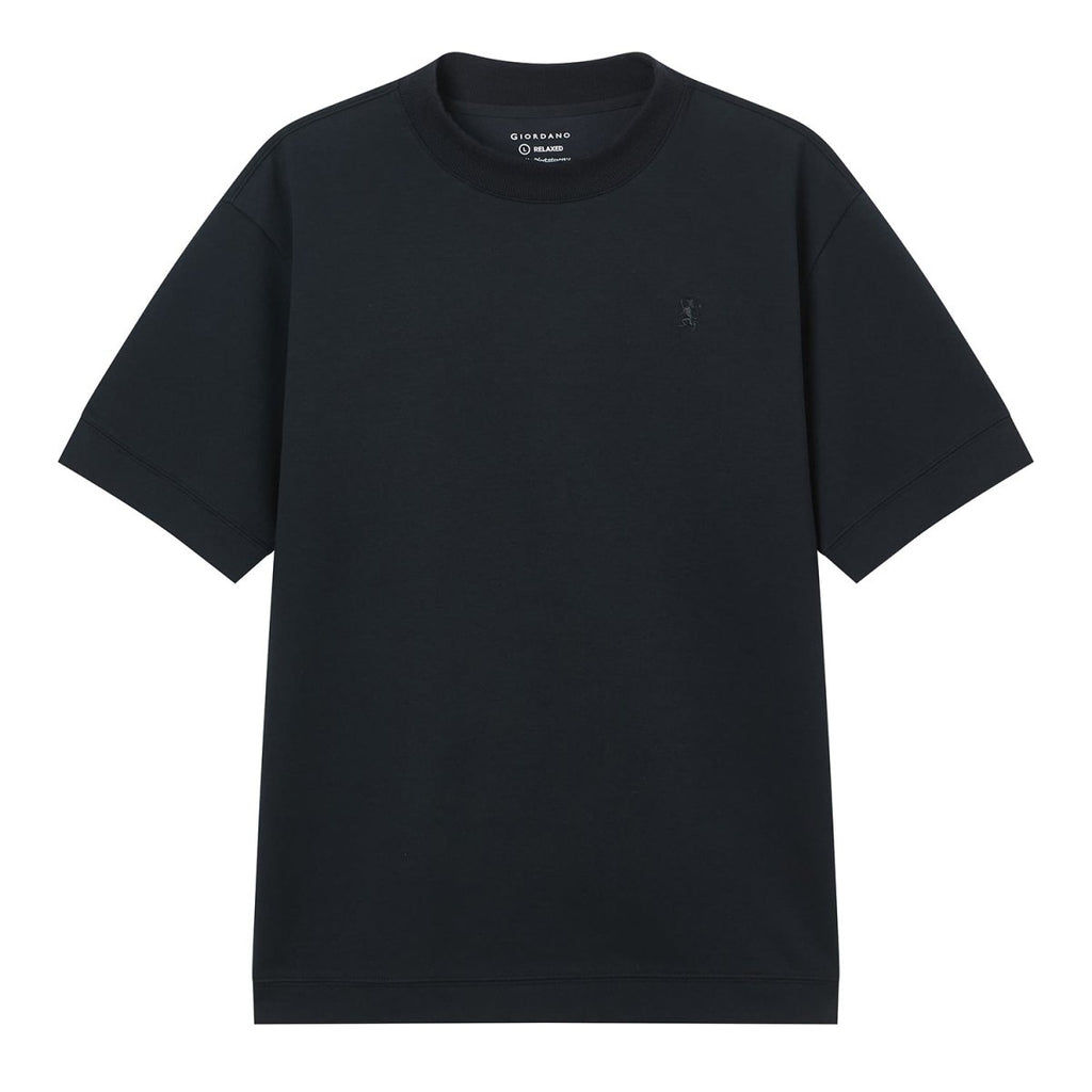 Giordano Men's Relaxed Interlock Crew Neck Tee With Embroidery - first_variant_option_2 Premium Tee for Giordano