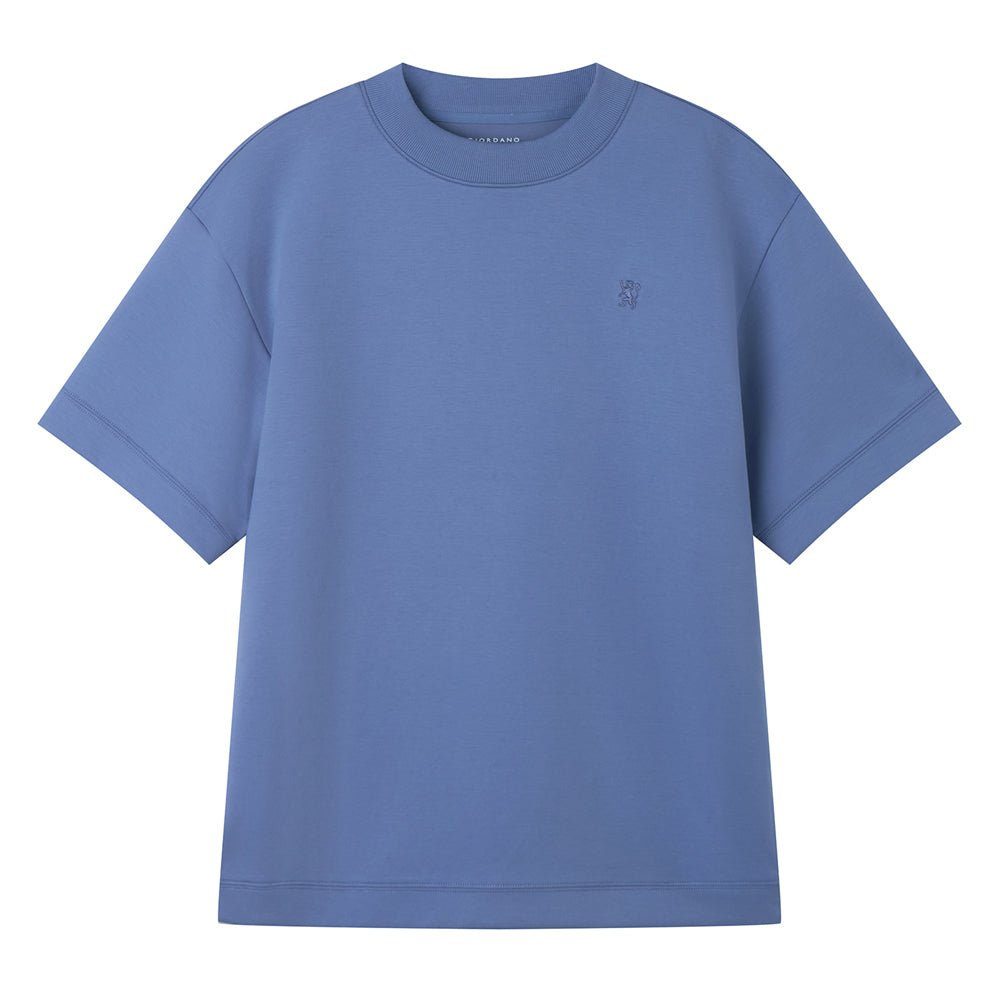 Giordano Men’s Relaxed Interlock Crew Neck Tee with Embroidery - first_variant_option_2 Premium Tee for Giordano