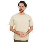 Giordano Men’s Relaxed Interlock Crew Neck Tee with Embroidery - Premium Tee