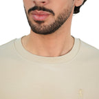 Giordano Men’s Relaxed Interlock Crew Neck Tee with Embroidery - Premium Tee
