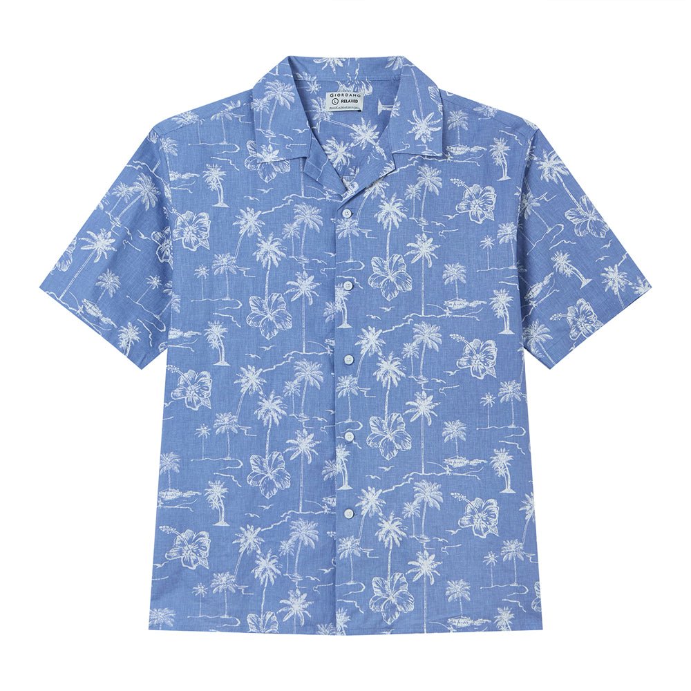 Giordano Men's Relaxed Linen Cotton Printed Shirt - first_variant_option_2 Premium Shirt for Giordano