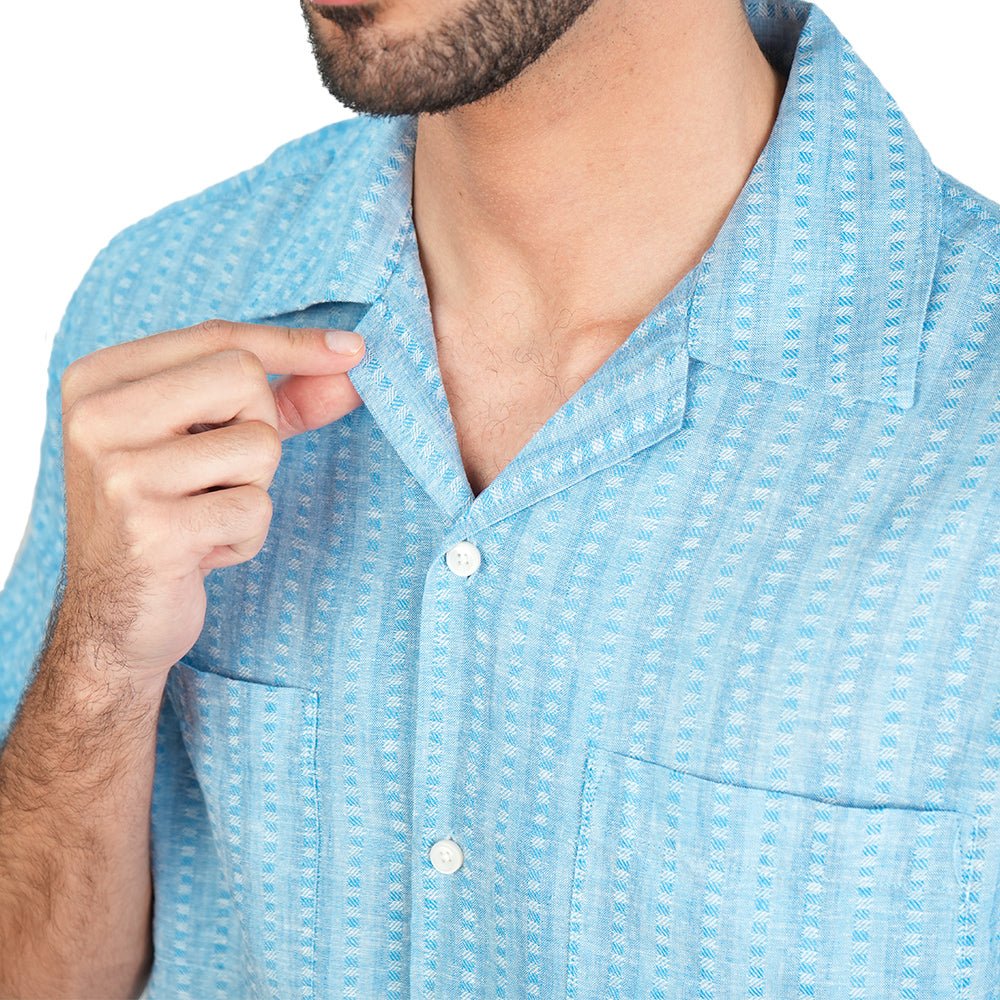 Giordano Men’s Relaxed Linen Cotton Short Sleeve Button Shirt - first_variant_option_2 Premium Shirt for Giordano