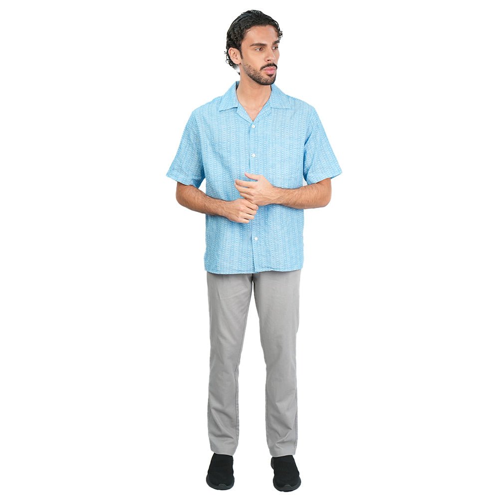 Giordano Men’s Relaxed Linen Cotton Short Sleeve Button Shirt - first_variant_option_2 Premium Shirt for Giordano