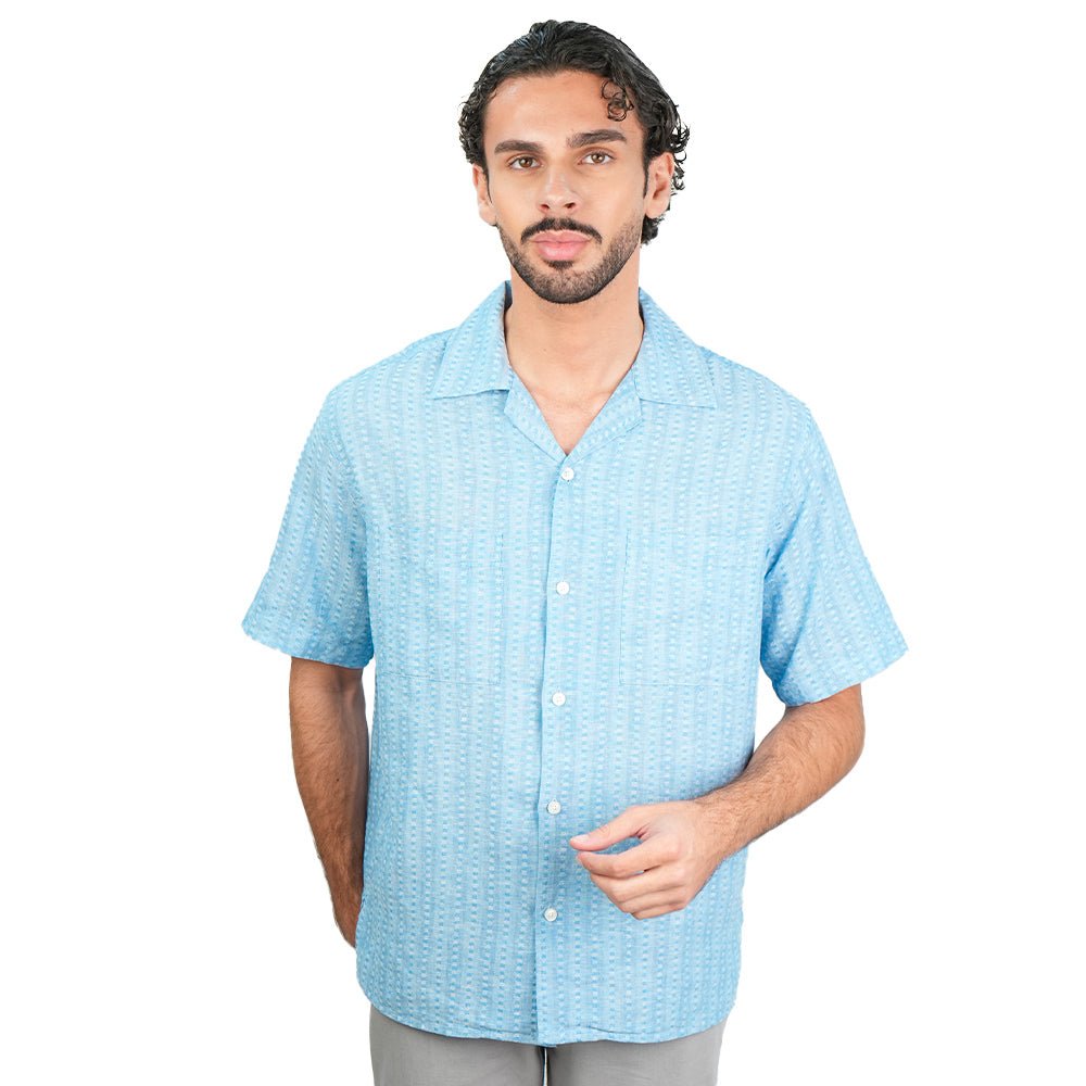 Giordano Men’s Relaxed Linen Cotton Short Sleeve Button Shirt - first_variant_option_2 Premium Shirt for Giordano
