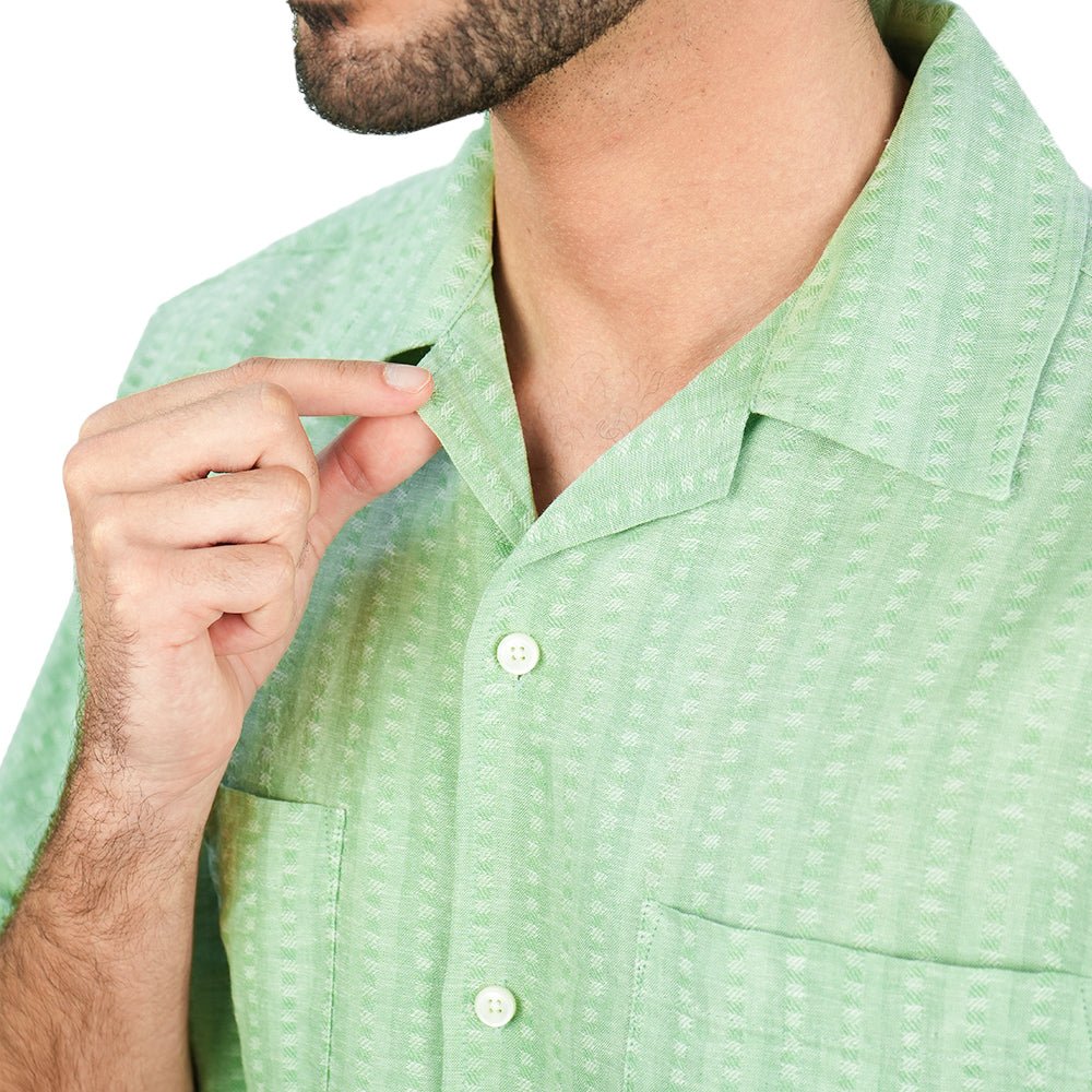 Giordano Men’s Relaxed Linen Cotton Short Sleeve Button Shirt - first_variant_option_2 Premium Shirt for Giordano