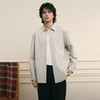 Giordano Men’s Relaxed Seersucker Long Sleeve Button Shirt - first_variant_option_2 Premium Shirt for Giordano