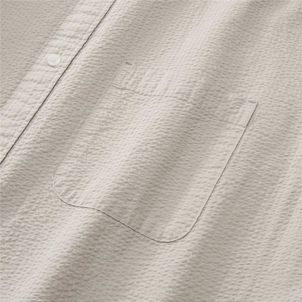 Giordano Men’s Relaxed Seersucker Long Sleeve Button Shirt - first_variant_option_2 Premium Shirt for Giordano