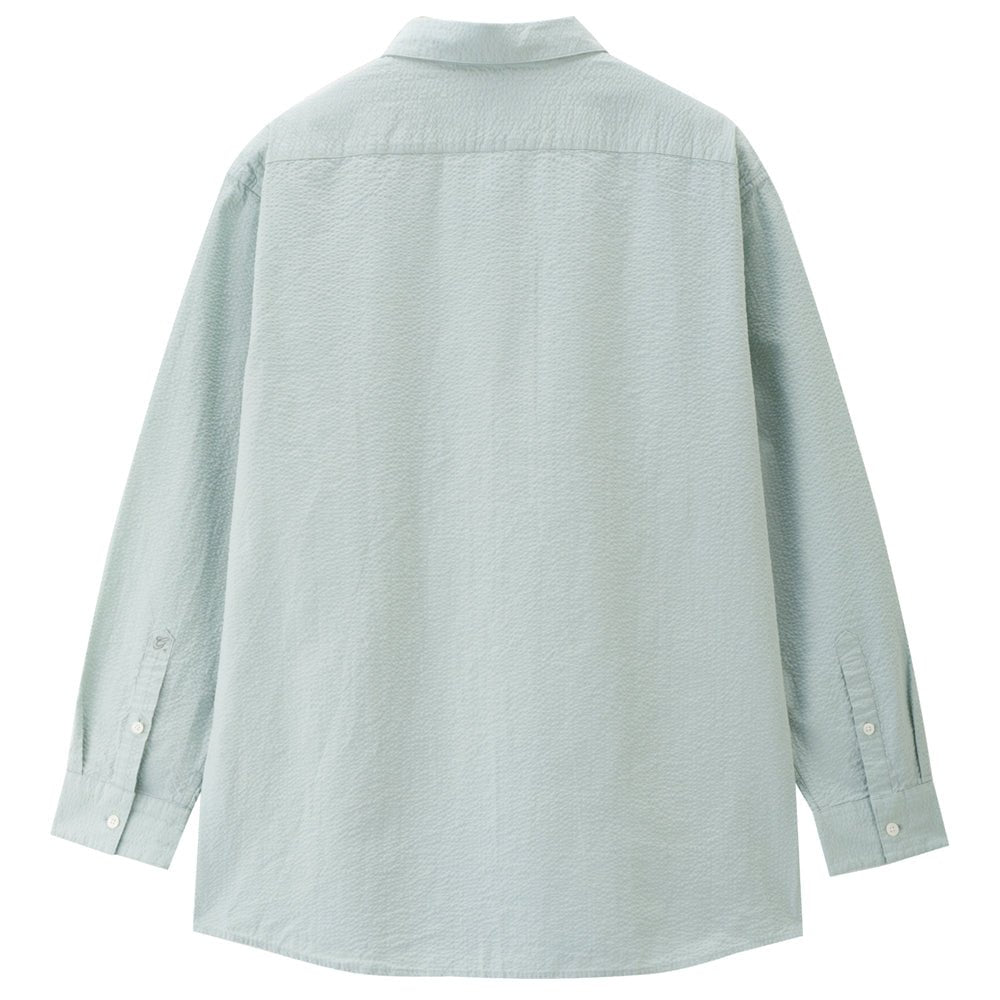 Giordano Men’s Relaxed Seersucker Long Sleeve Button Shirt - first_variant_option_2 Premium Shirt for Giordano