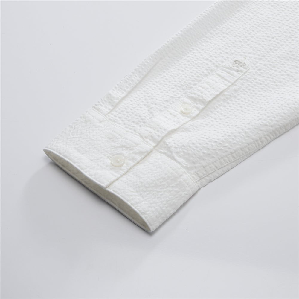 Giordano Men’s Relaxed Seersucker Long Sleeve Button Shirt - first_variant_option_2 Premium Shirt for Giordano