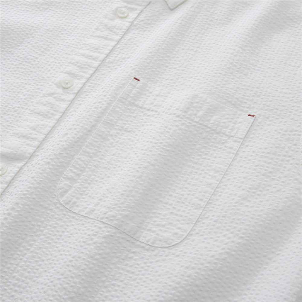 Giordano Men’s Relaxed Seersucker Long Sleeve Button Shirt - first_variant_option_2 Premium Shirt for Giordano