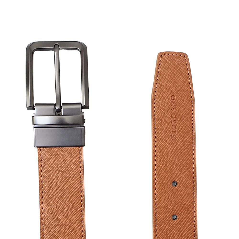Giordano Men’s Reversible Leather Belt with Classic Metal Buckle - first_variant_option_2 Premium Belts for Giordano