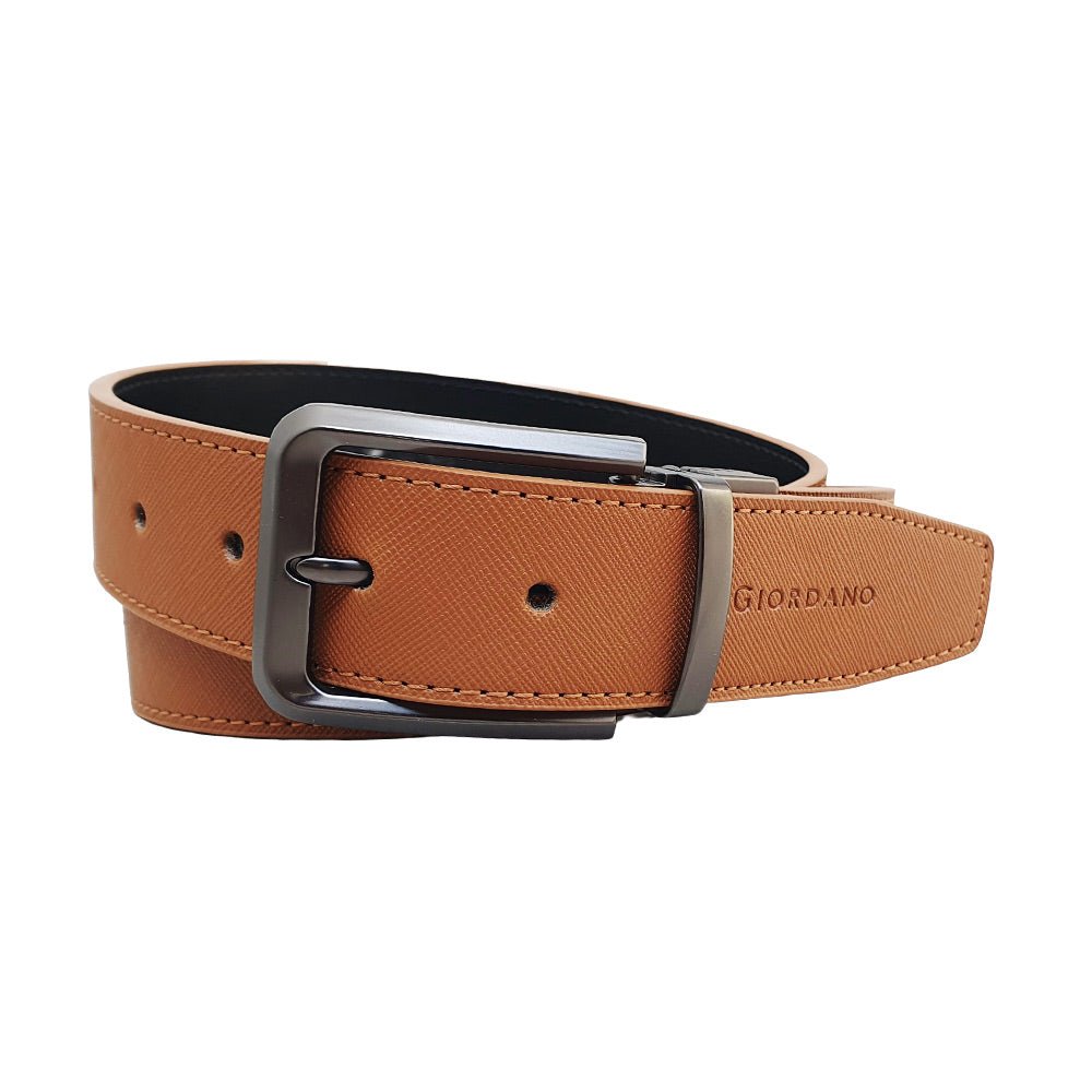Giordano Men’s Reversible Leather Belt with Classic Metal Buckle - first_variant_option_2 Premium Belts for Giordano