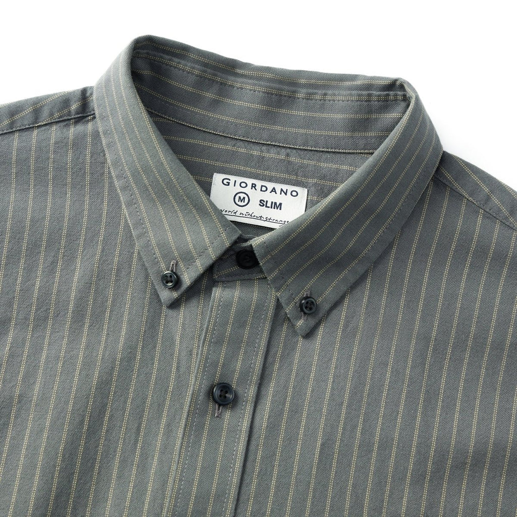 Giordano Men's Shirt With Small Lion Embroidery - Premium Shirts