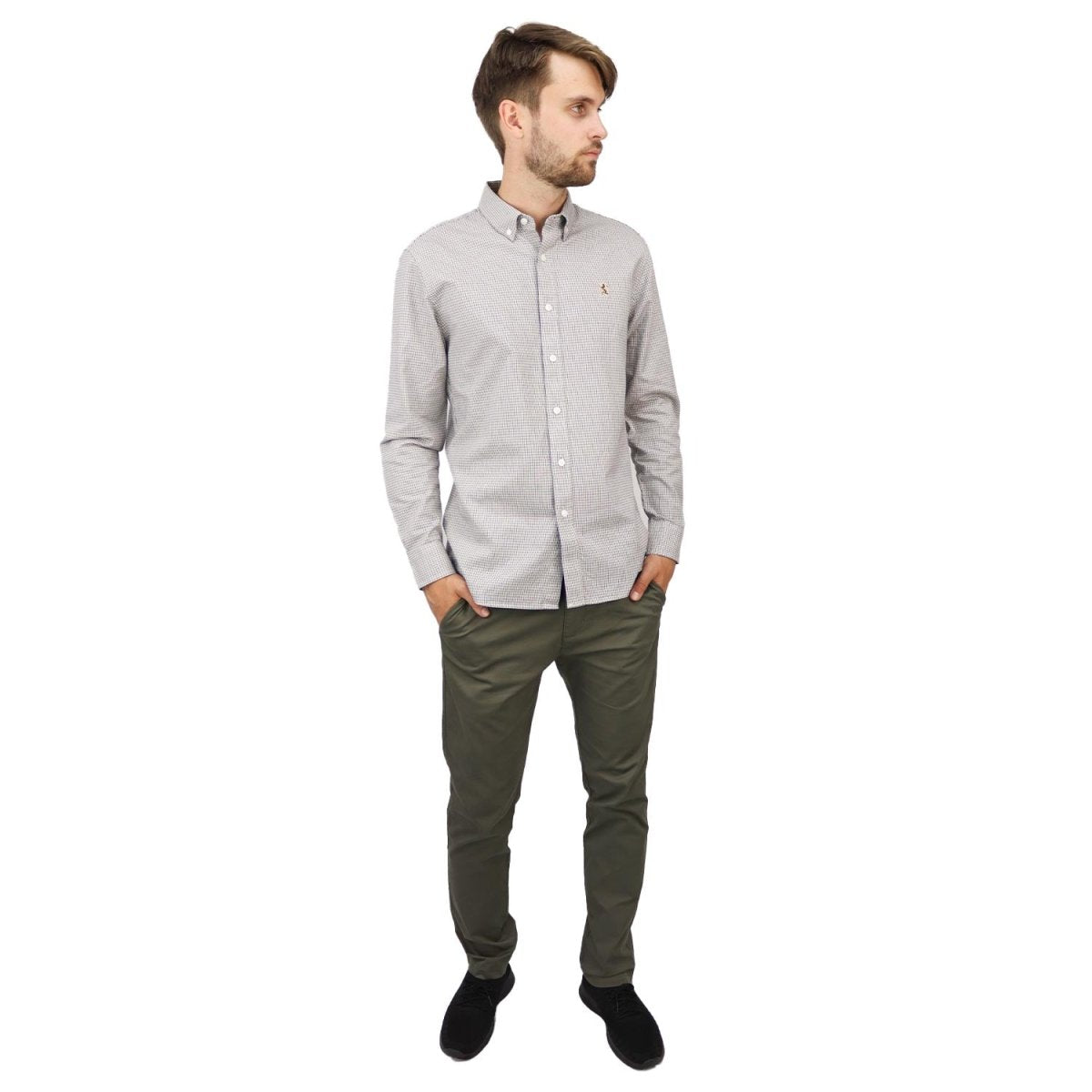 Giordano Men's Shirt With Small Lion Embroidery - Premium Shirts