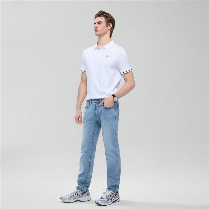 Giordano Men's Skinny Taper Stretch Denim Jeans With Elastic Waist - first_variant_option_2 Premium Jeans for Giordano