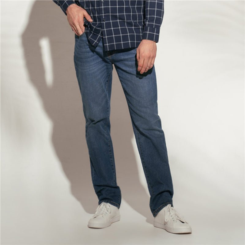 Giordano Men's Skinny Taper Stretch Denim Jeans With Elastic Waist - first_variant_option_2 Premium Jeans for Giordano