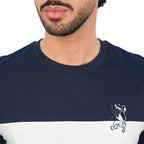 Giordano Men’s Slim Cotton Color-Block Tee with Embroidery - Premium Tee