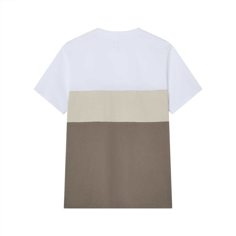 Giordano Men's Slim Cotton Color-Block Tee With Embroidery - Premium Tee