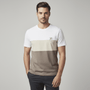 Giordano Men's Slim Cotton Color-Block Tee With Embroidery - Premium Tee