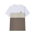 Giordano Men's Slim Cotton Color-Block Tee With Embroidery - Premium Tee