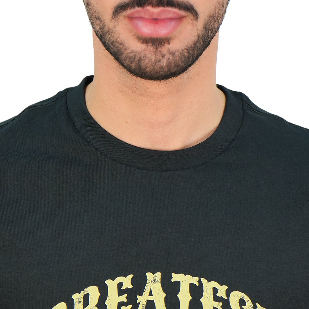 Giordano Men’s Slim Cotton Crew Neck Message Print Tee - Premium Print Tee