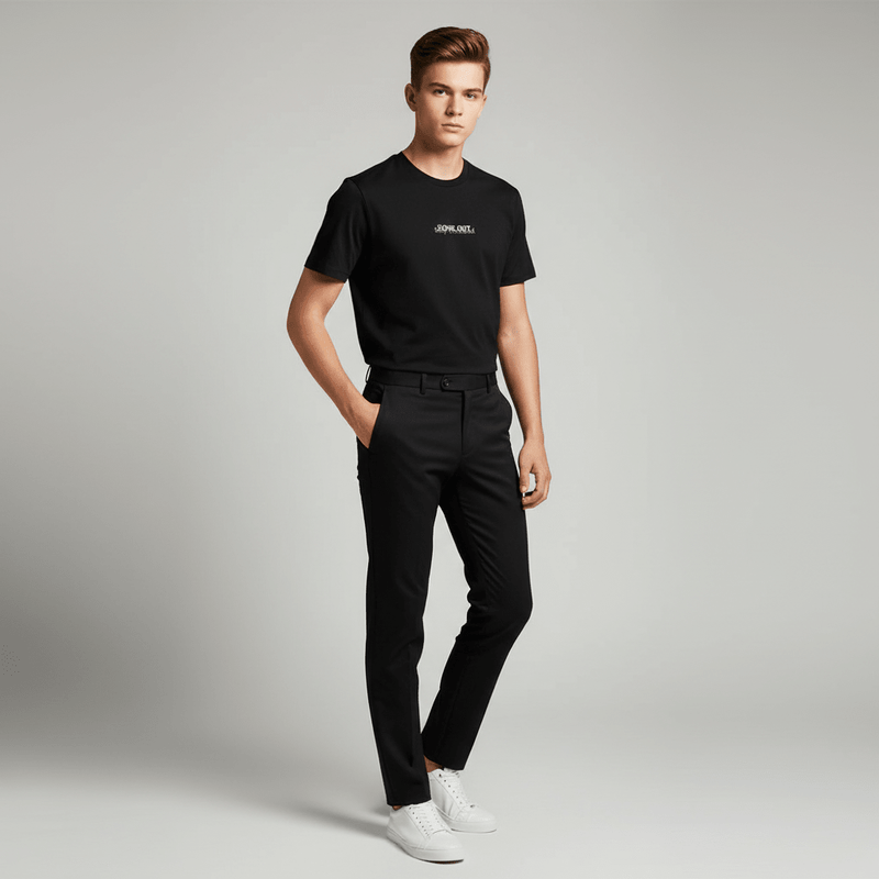 Giordano Men’s Slim Cotton Crew Neck Message Print Tee - first_variant_option_2 Premium Print Tee for Giordano