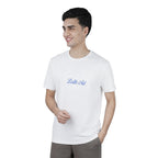 Giordano Men’s Slim Cotton Crew Neck Message Print Tee - Premium Print Tee