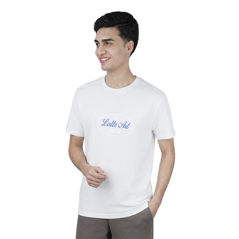 Giordano Men’s Slim Cotton Crew Neck Message Print Tee - Premium Print Tee