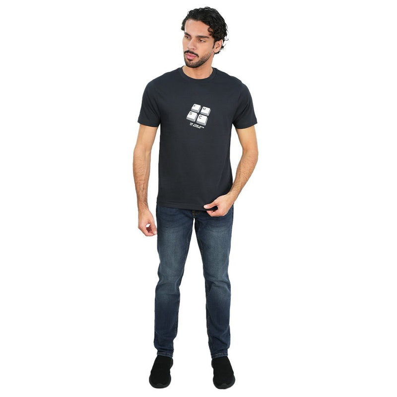 Giordano Men’s Slim Cotton Crew Neck Message Print Tee - first_variant_option_2 Premium Print Tee for Giordano