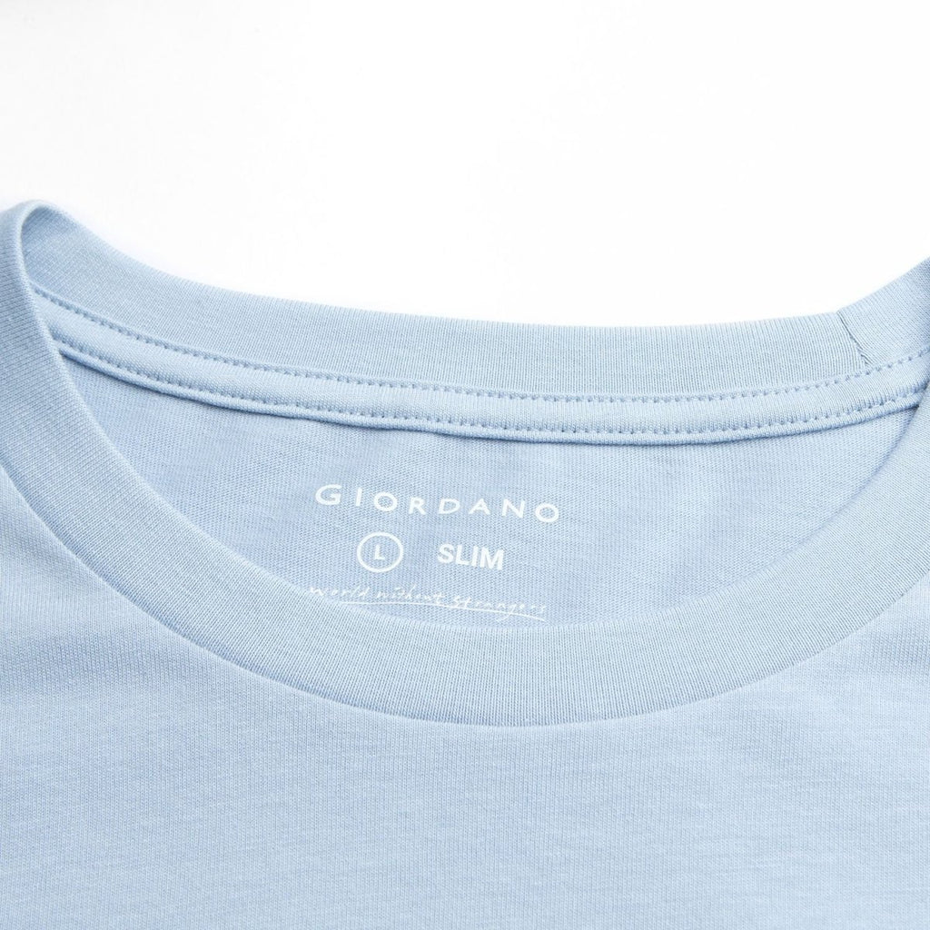 Giordano Men’s Slim Cotton Crew Neck Message Print Tee - Premium Print Tee