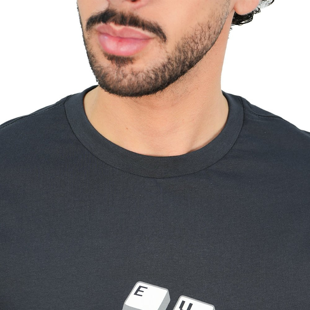 Giordano Men’s Slim Cotton Crew Neck Message Print Tee - first_variant_option_2 Premium Print Tee for Giordano