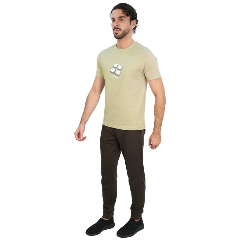 Giordano Men’s Slim Cotton Crew Neck Message Print Tee - first_variant_option_2 Premium Print Tee for Giordano