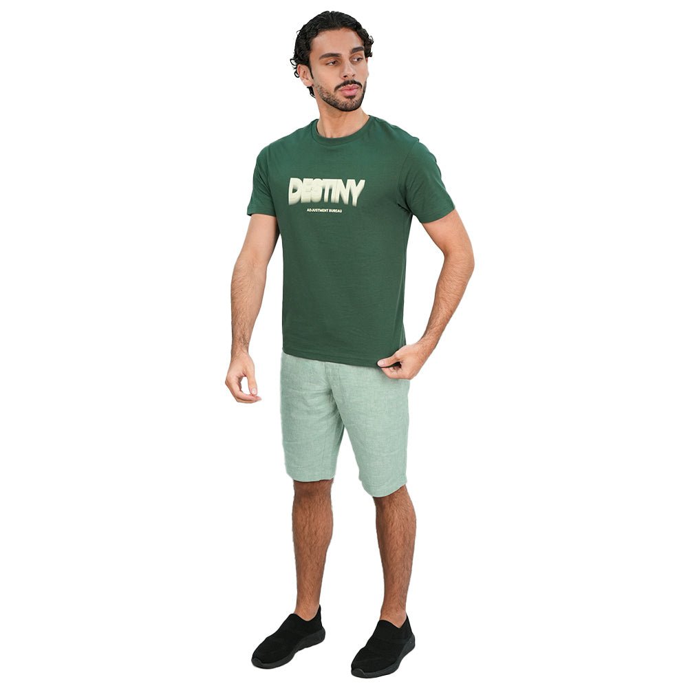 Giordano Men’s Slim Cotton Crew Neck Message Print Tee - first_variant_option_2 Premium Print Tee for Giordano