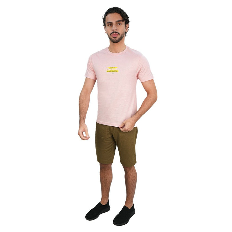 Giordano Men’s Slim Cotton Crew Neck Message Print Tee - first_variant_option_2 Premium Print Tee for Giordano