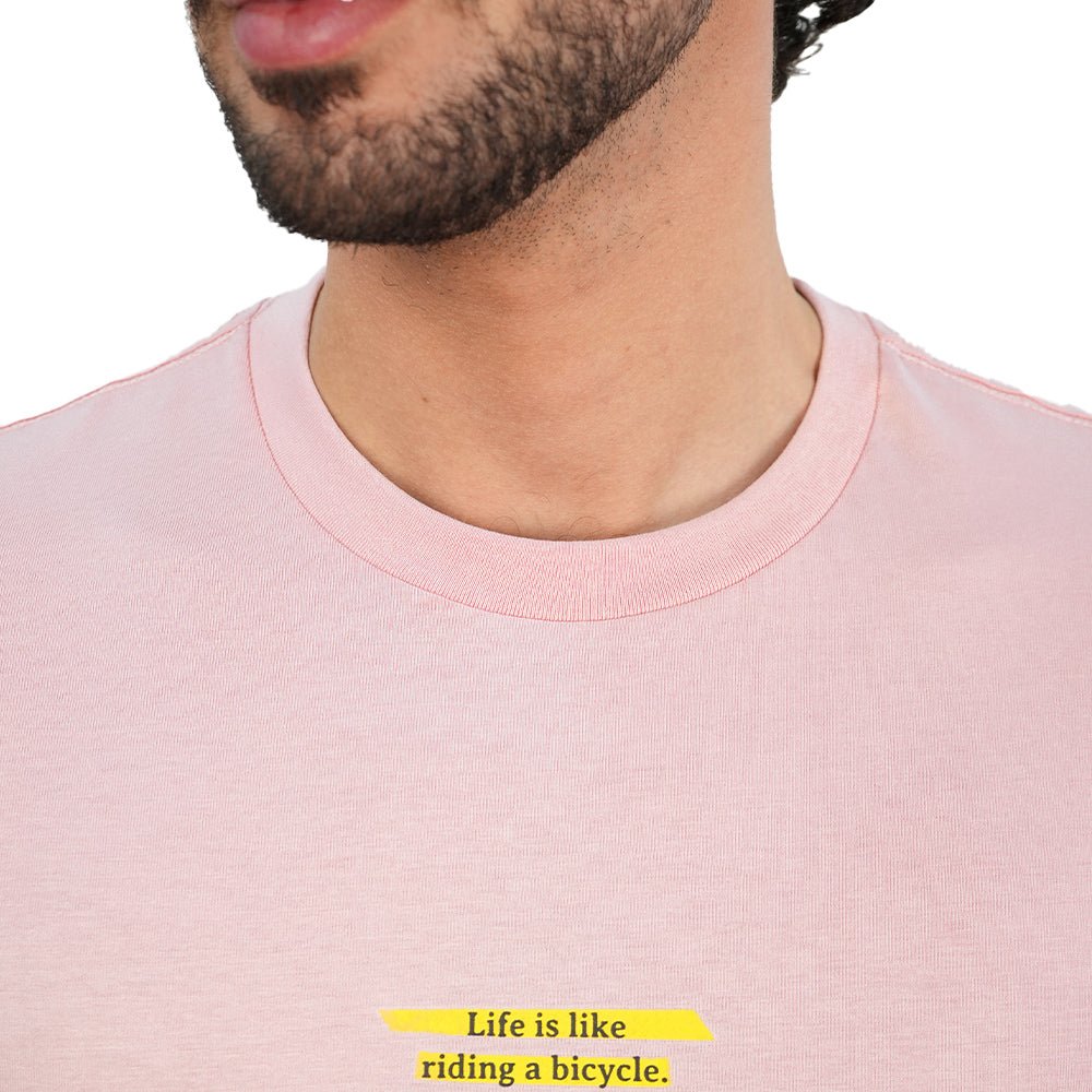 Giordano Men’s Slim Cotton Crew Neck Message Print Tee - first_variant_option_2 Premium Print Tee for Giordano