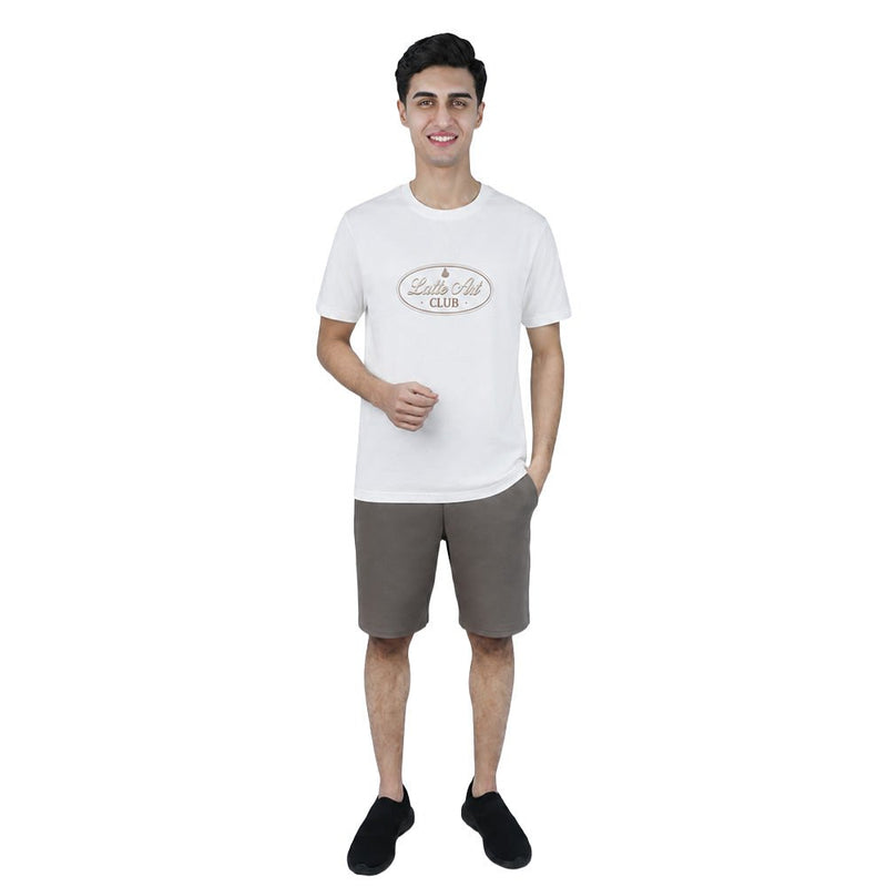 Giordano Men’s Slim Cotton Crew Neck Message Print Tee - Premium Print Tee