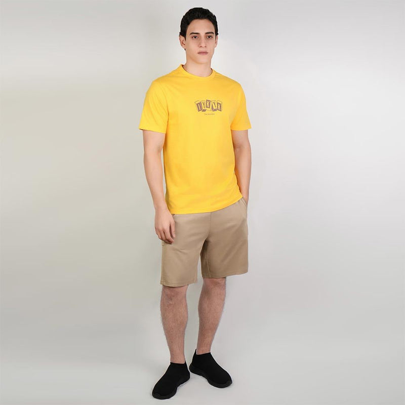 Giordano Men’s Slim Cotton Crew Neck Message Print Tee - Premium Print Tee