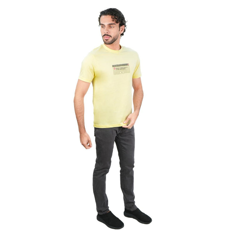 Giordano Men’s Slim Cotton Crew Neck Message Print Tee - first_variant_option_2 Premium Print Tee for Giordano